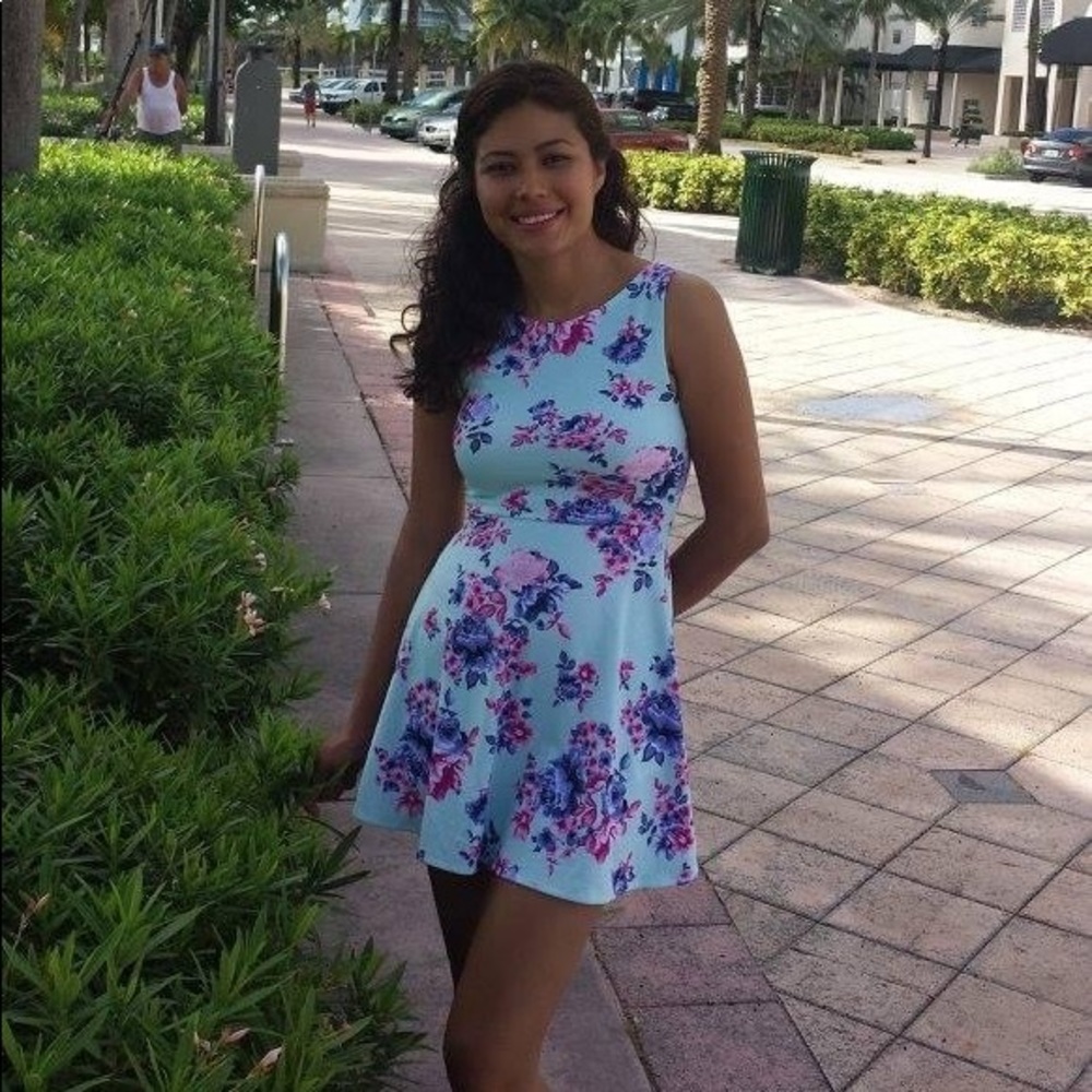 Blue floral dress
